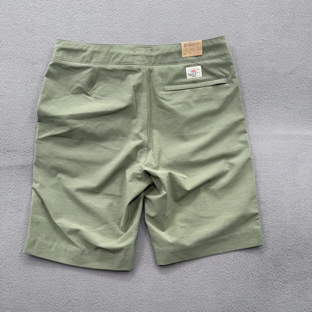 Faherty Shorts Mens 29 Sage Green All Day Hybrid Stretch Drawstring Chino Casual